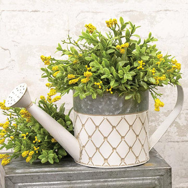 White Diamond Pattern Watering Can - The Fox Decor